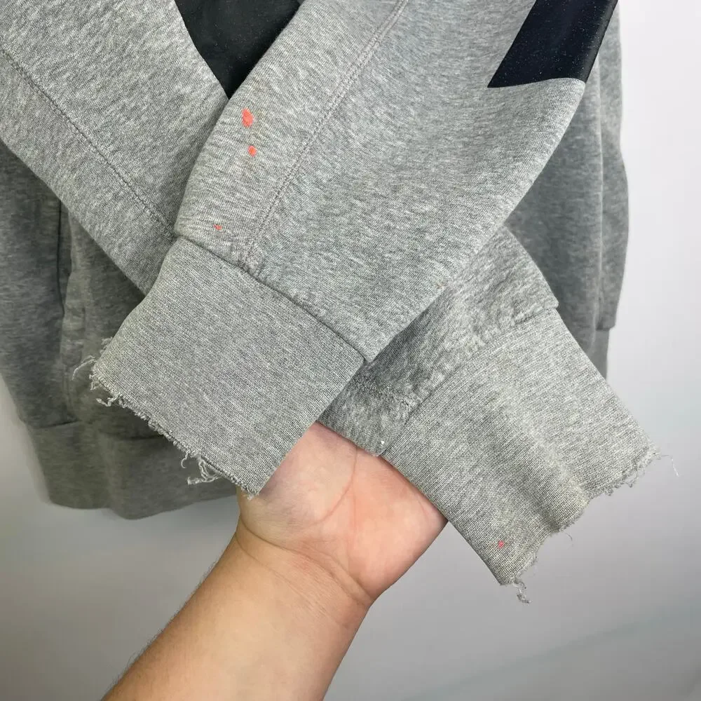 Jordan gray hoodie pullover sweatshirt size Large *flawed distressed